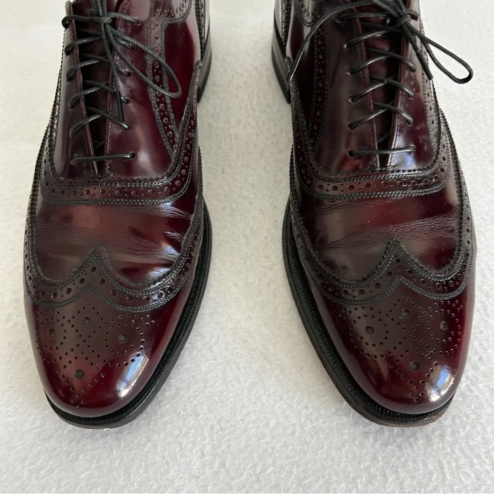 Vintage Florsheim Imperial Brown Wingtip Shoes Men's Size US 9B
